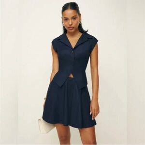 Reformation Chrissa Navy Two Piece Set